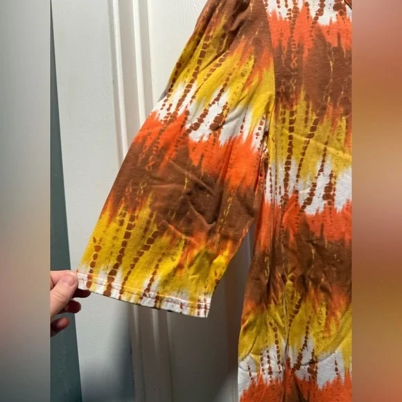 Spoiled Rotten U.S.A Tie-dye Pattern 3/4 Sleeve Women’s Top XL - Picture 3 of 6